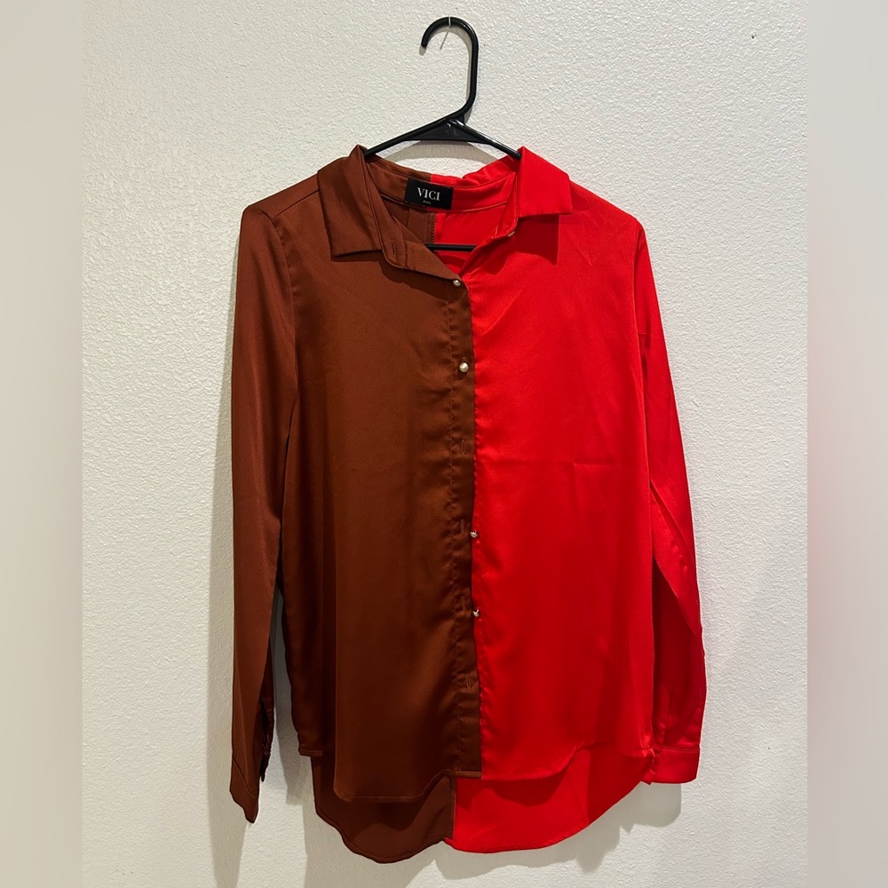 Vici Color Block Button Up - image 1